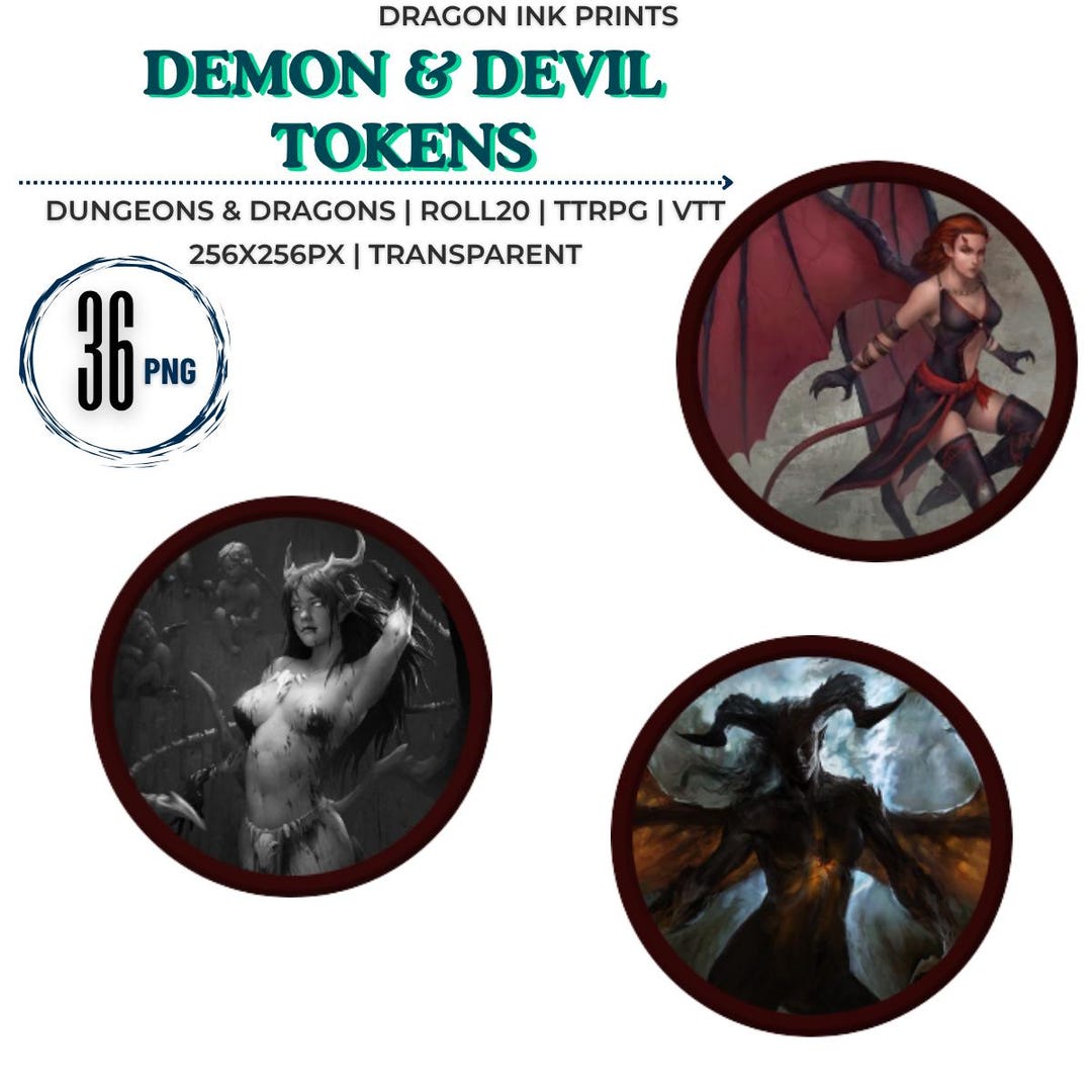 36 Dnd Demon & Devil Tokens [VTT, Dnd, Roll20, TTRPG] - Etsy