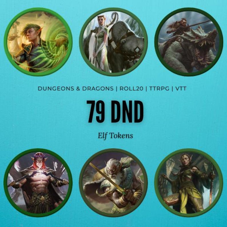 79 Dnd Elf Tokens [VTT, Dnd, Roll20, TTRPG] - Etsy