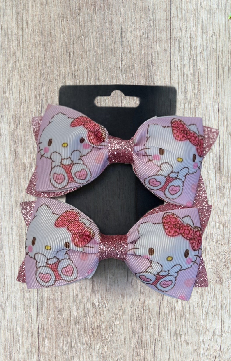 Hello Kitty Hair Bows Bowtiful Set of 2 for Girls 4-inch Bows so Cute ...