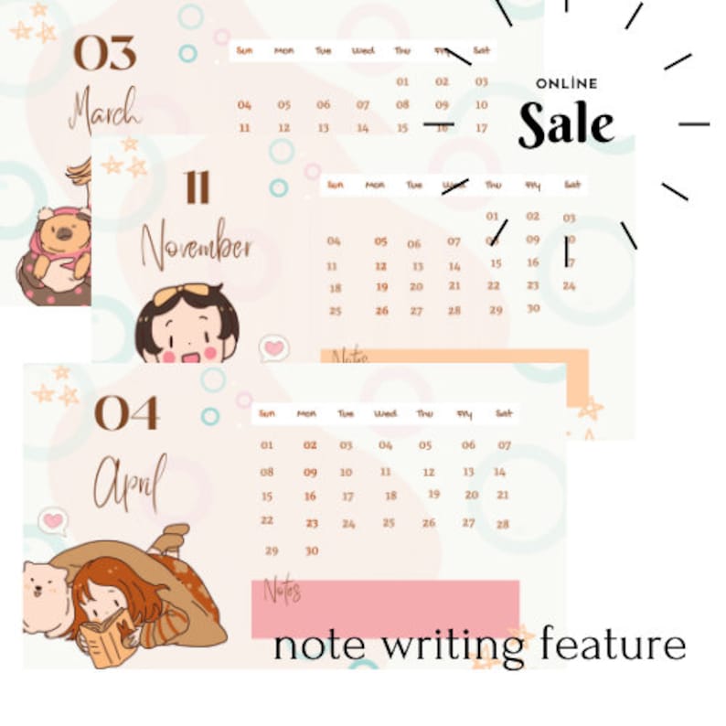 Tiny Calendar 2024 Art Calendar 2024 New Year Gift Idea Kids Calendar