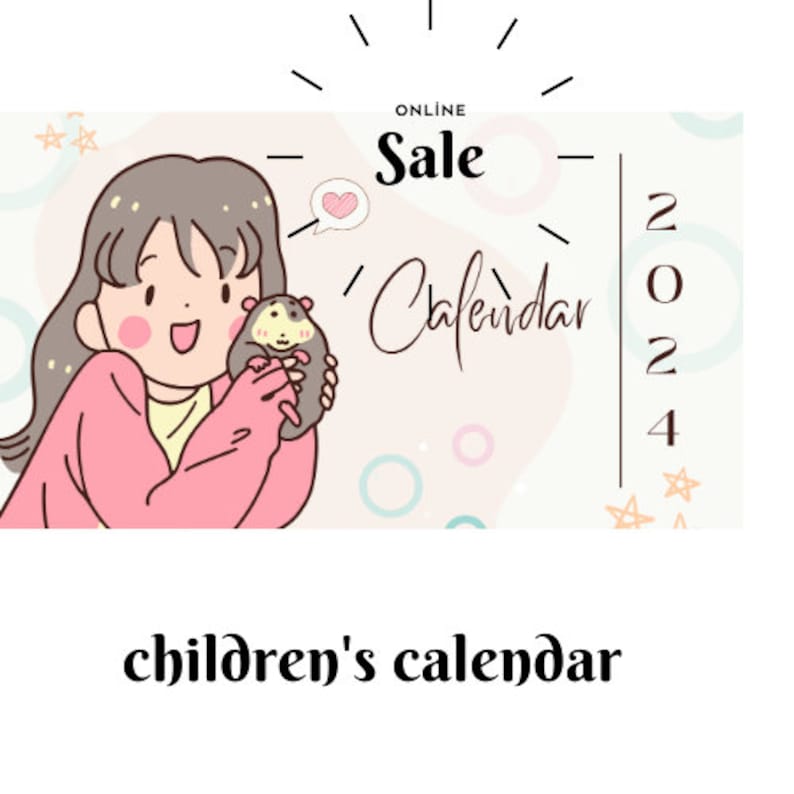 Tiny Calendar 2024 Art Calendar 2024 New Year Gift Idea Kids Calendar