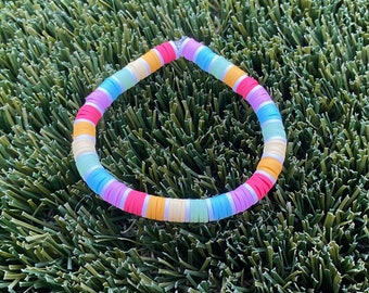 color block - clay bead bracelet