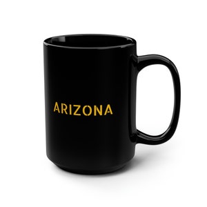 Arizona Black Ceramic Mug - 15oz Coffee Cup, Unique Gift for Arizona Lovers, Stylish Kitchenware, Perfect for Home or Office