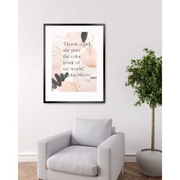 John Mayer lyric quote for kids room