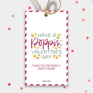 Popcorn Valentine Tags Valentines Gift Tag Realtor Valentine Pop By Valentine&#39;s Day Poppin Tags Poppin Fun Printable Classroom Valentines