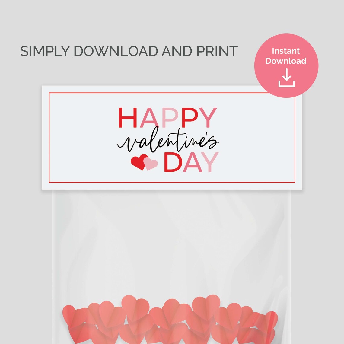 Valentines Treat Bag Topper Classroom Valentines Day Cookie Bag Topper ...