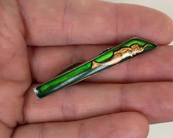 Prendedor de gravata vintage antigo e raro, sereia, lembrança soviética feita à mão, arte de prisioneiro, prendedor de gravata, prendedor de gravata da URSS, fecho de gravata, alfinete raro