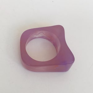 Summer Ring Size 7  (17 mm) Lucite Acrylic Plastic Ring Lavender Color Ring ,Violet , Purple  Color Statement Ring