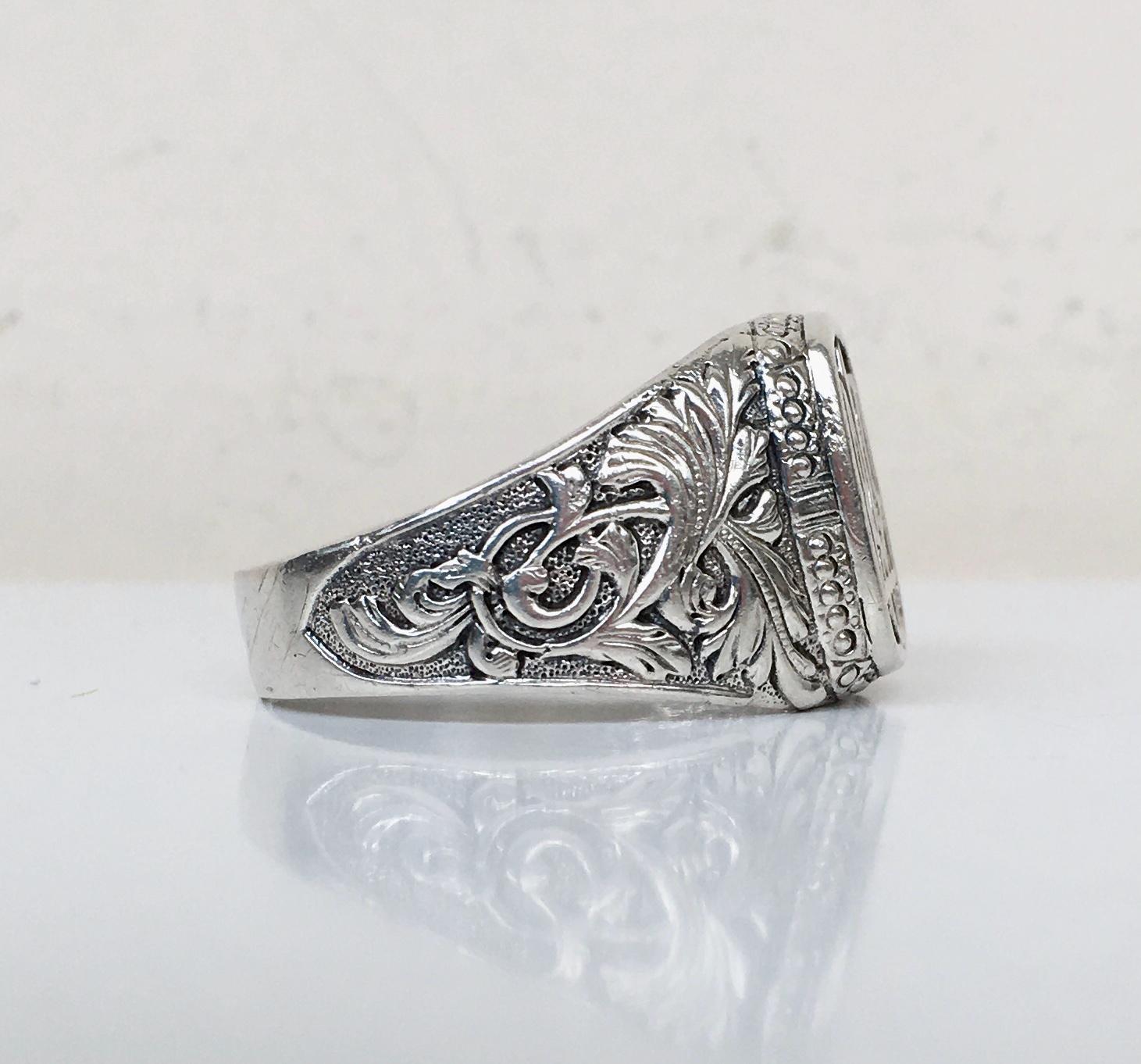 History UKRAINE 2022 Silver 925 Ring Soldier Amulet Coat of