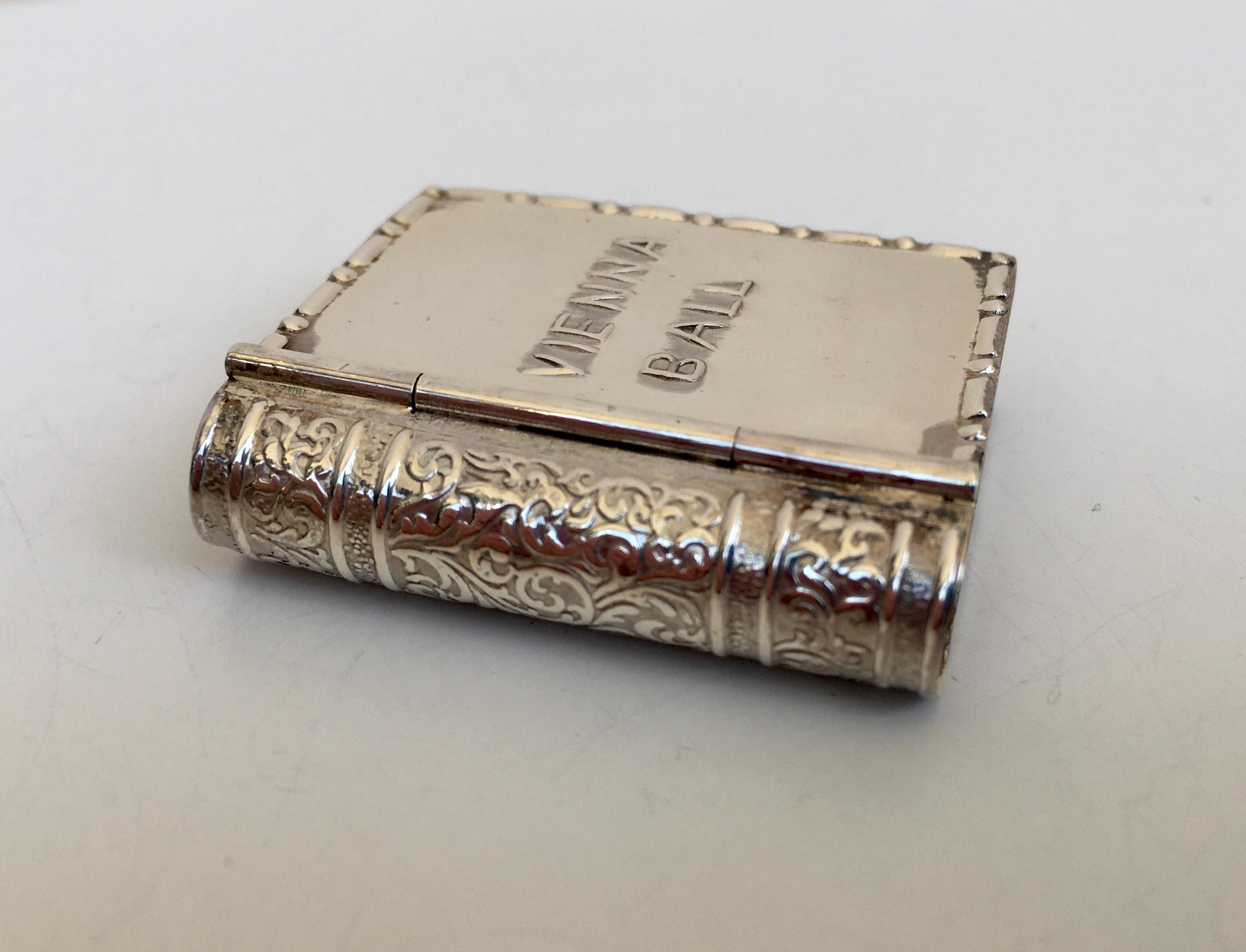 Vintage Sterling Silver Book Pill Box: Ornate 925 Case - Etsy