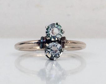 Old Vintage Sterling Silver 875 USSR Ring 5.5 size 1.44 gr Rock Cristal Ring