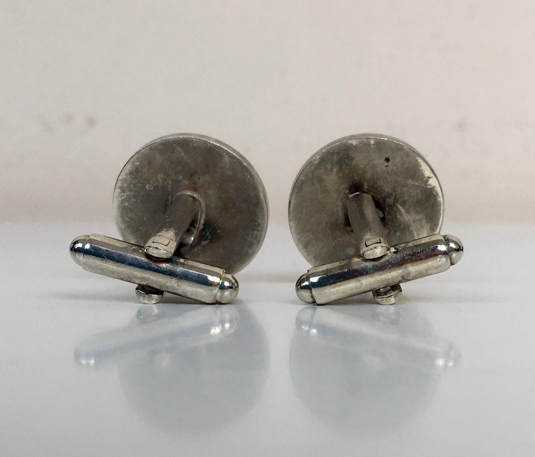 Boutons De Manchette Soviétiques Union Russie – Boîte Cadeau Chrome, Motif Drapeaux Et Blason, 20 Mm