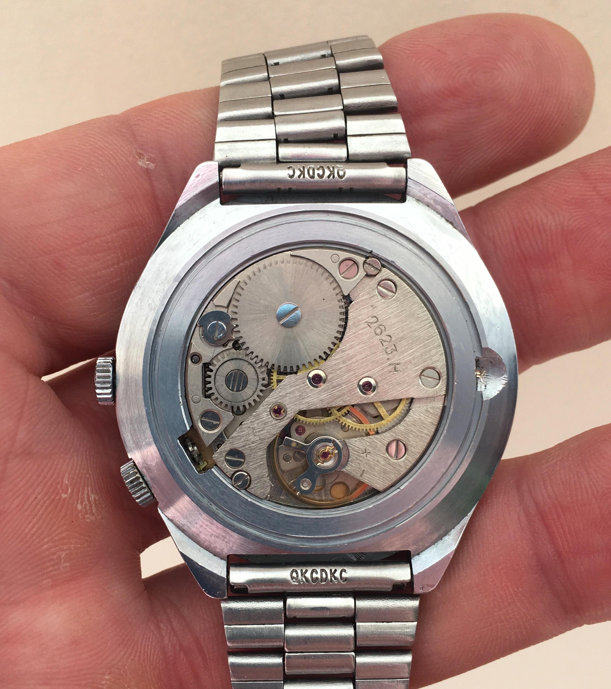 ソ連製ヴィンテージ機械式腕時計 RAKETA Polar 24時間表示、2623H