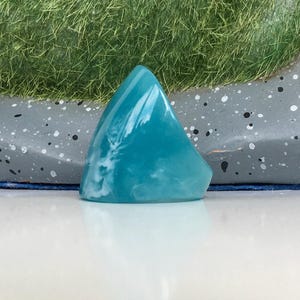 Summer Ring Size 7 (17.5 mm) Lucite Acrylic Plastic Ring Sky Blue Color with Clouds illusion, Statement Ring