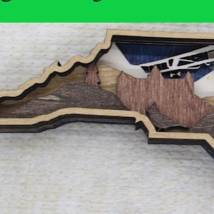 Nordcarolina Karte / Ornament; Digitale SVG-Dateien für das Laserschneiden; Sofort Download