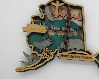 Alaska Map / Ornament; Digital SVG Files for Laser Cutting; Instant Download