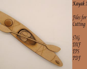 Layered Kayak Model, Digital Files for Laser Cutting; Instant Download
