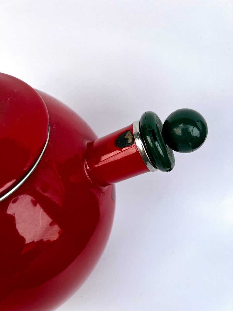 1980s Copco Red Apple Whistling Tea Kettle Etsy Australia