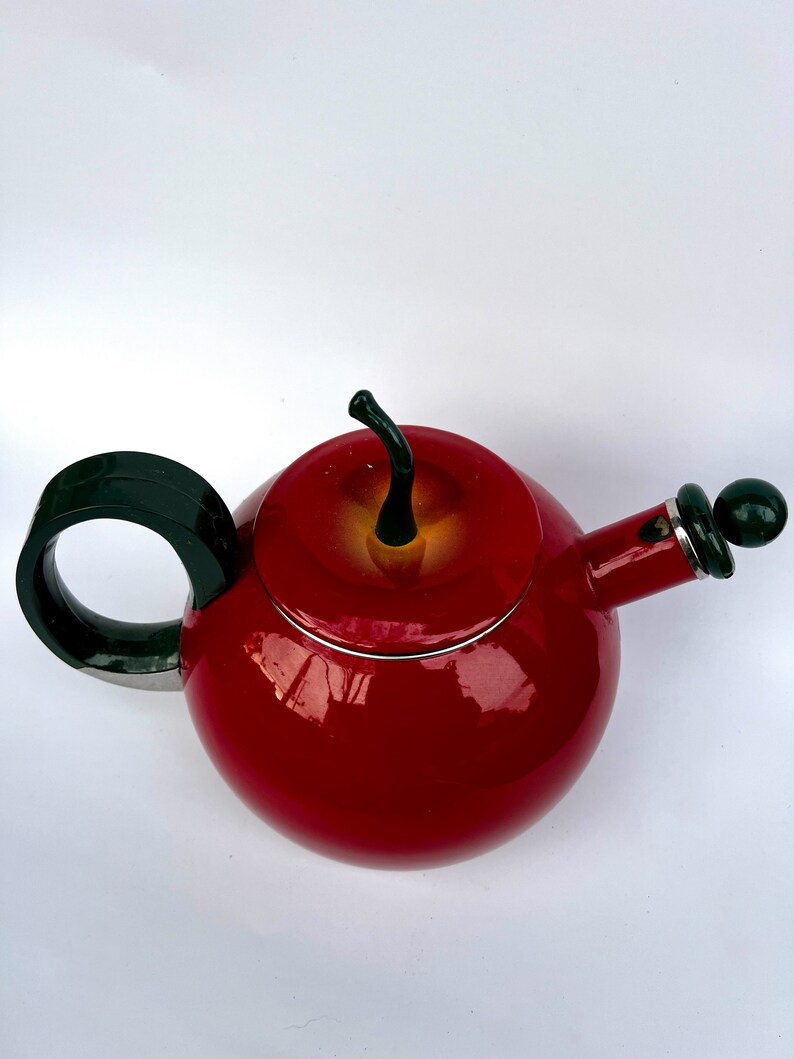 1980s Copco Red Apple Whistling Tea Kettle Etsy Australia