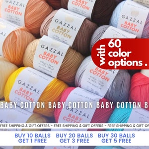 Gazzal Baby Cotton Knitting Yarn, Light Pink - 3411 - Hobiumyarns