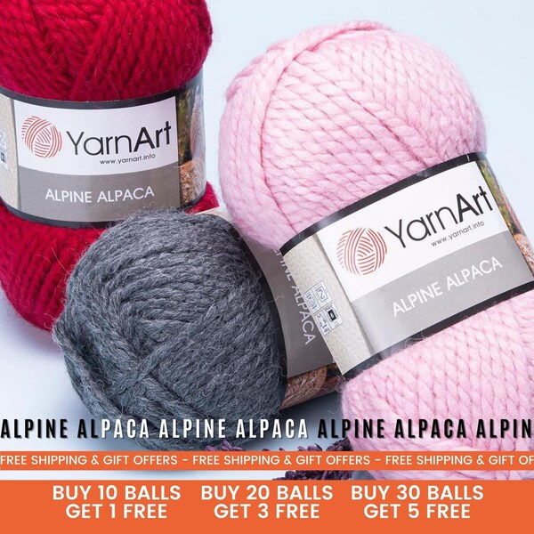 Alpaca Wool Crochet Yarn Art -Knitting Sweaters,Scarves, Winter Super Bulky, Chunky Yarn for Amigurumi Doll Knitting