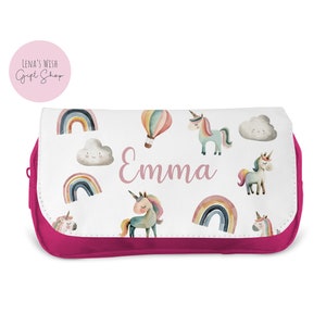 Personalized Children’s Pencil Case,  Pencil Case for Girls, Pencil Case for Boys - Back to School, Custom Kids Pencil Case - Unicorns