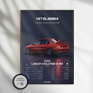 Mitsubishi Lancer Evolution 9 MR, Car Poster, Fast & Furious Poster, Super Car, Sportscar, Wall Art, Wall Decor, Wall Poster, Print Poster
