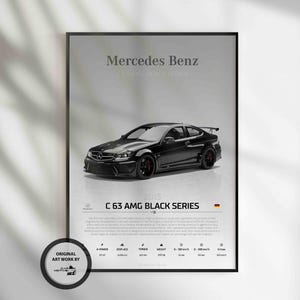 Mercedes Benz C63 AMG Black Series, Car Poster, Fast & Furious Poster, Super Car, Sportscar, Wall Art, Wall Decor, Wall Poster, Print Poster