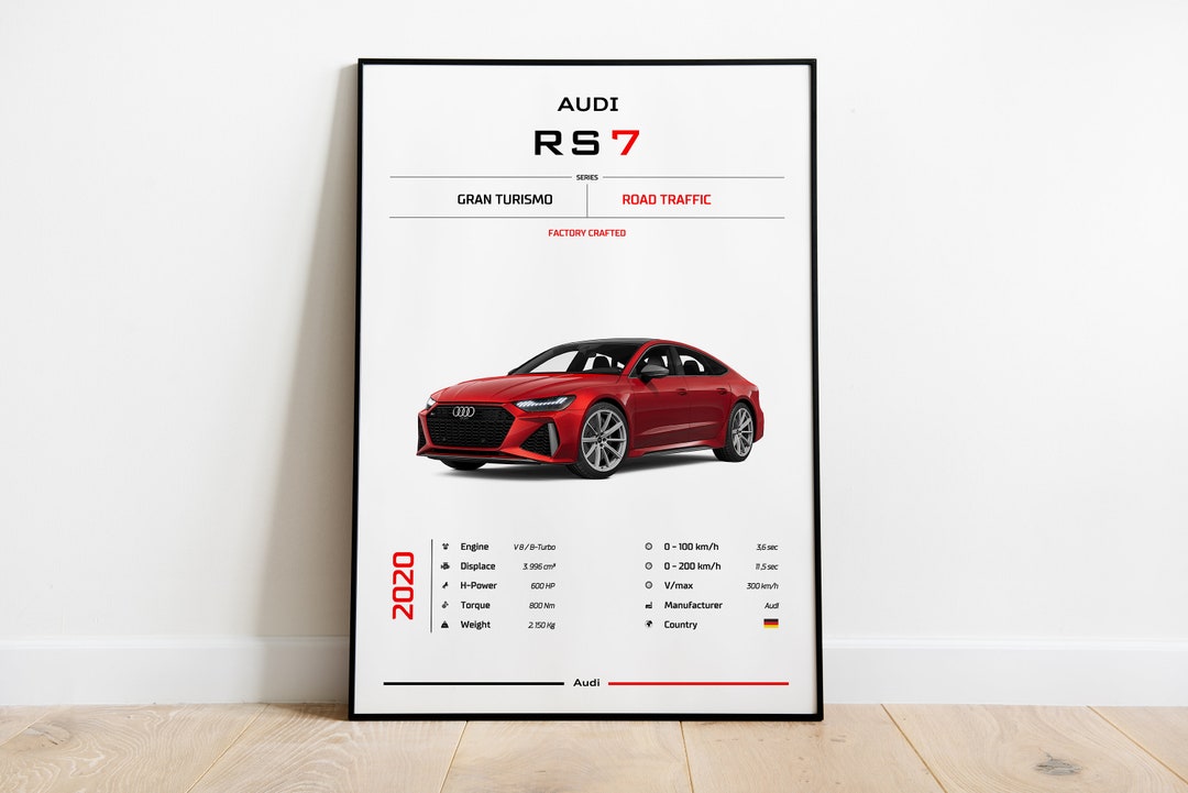 Audi RS 7 2020, Audi, Poster, Super Car, Sportscar, Wall Art, Wall ...