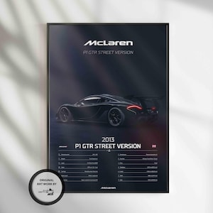 McLaren P1 2013 Street, Hypercar, Car Poster, Fast & Furious Poster, Super Car, Sportscar, Wall Art, Wall Decor, Wall Poster, Print Poster