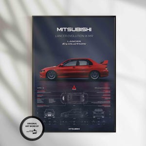 Mitsubishi Lancer Evolution 9 MR, Car Poster, Fast & Furious Poster, Super Car, Sportscar, Wall Art, Wall Decor, Wall Poster, Print Poster