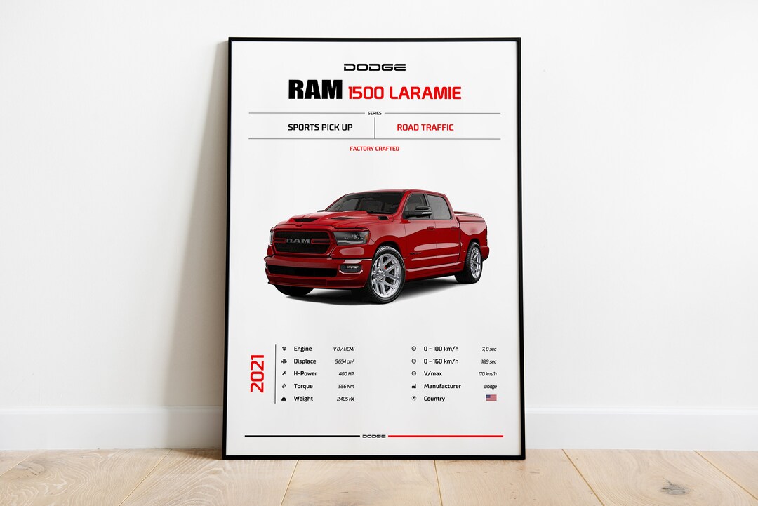 Dodge RAM 1500 LARAMIE 2021, Dodge, Car Poster, Super Car, Sportscar ...
