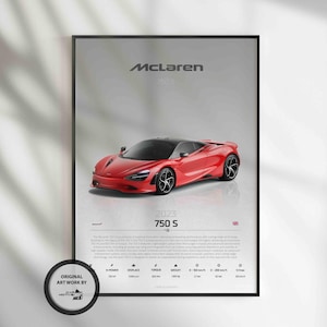 McLaren 750 S 2023, Hypercar, Car Poster, Fast & Furious Poster, Super Car, Sportscar, Wall Art, Wall Decor, Wall Poster, Print Poster