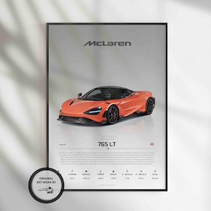 McLaren 765 LT 2020, Hypercar, Car Poster, Fast & Furious Poster, Super Car, Sportscar, Wall Art, Wall Decor, Wall Poster, Print Poster
