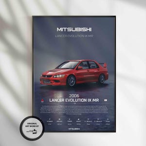 Mitsubishi Lancer Evolution 9 MR, Car Poster, Fast & Furious Poster, Super Car, Sportscar, Wall Art, Wall Decor, Wall Poster, Print Poster