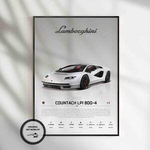 Lamborghini Countach LPI 800-4, Lamborghini, Hypercar, Super Car, Wall Art, Wall Decor, Wall Poster, Car Poster, Digital Art, Print Poster