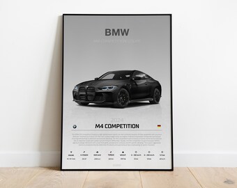 BMW M4 Competetion Coupé 2024, Sportscar, Evo, Hypercar, Super Car, Wall Art, Wall Decor, Wall Poster, Car Poster, Digital Art, Print Poster
