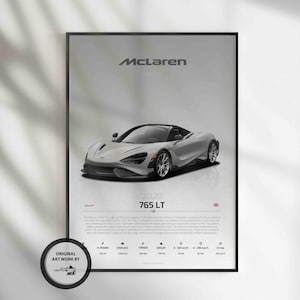 McLaren 765 LT 2020, Hypercar, Car Poster, Fast & Furious Poster, Super Car, Sportscar, Wall Art, Wall Decor, Wall Poster, Print Poster
