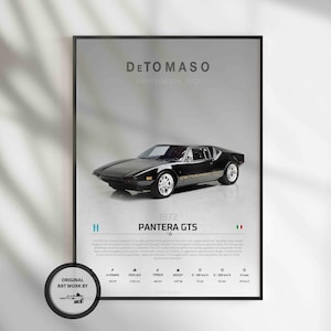 Detomaso Pantera GTS 1972, Gran Turismo, Fast and Furious, Sports Car, Wall Art, Wall Decor, Wall Poster, Car Poster, Print Poster