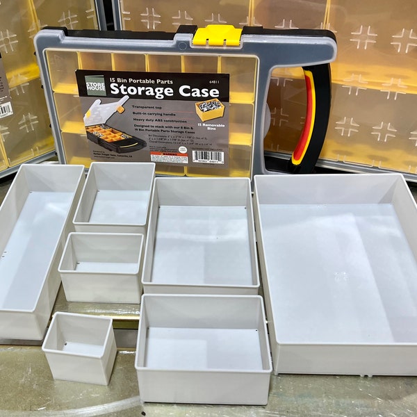 Harbor Freight Storehouse Organizer 64811, 93928, and 93927 Storage Bin Containers. 12 Different STL Files to Print On Your Own 3D Printer.