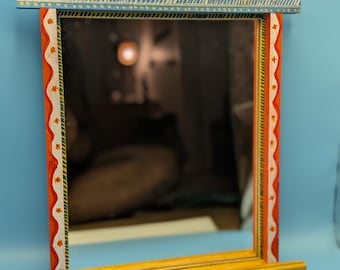 Handcrafted Indian Wall Mirror | Traditional Art Decor