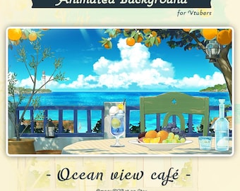 Ocean view cafe | Animated Vtuber Background | Vtuber Assets | cozy | handmade