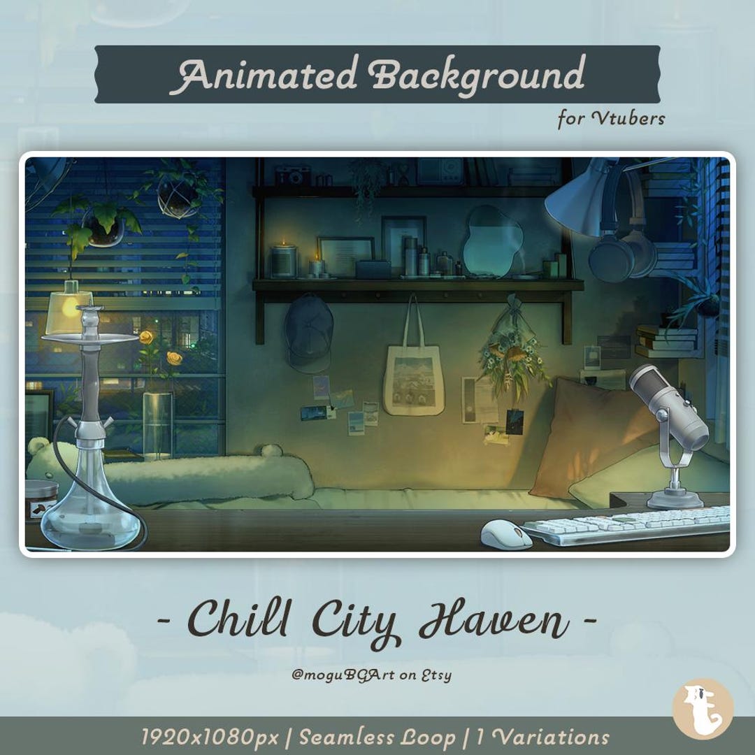 Chill City Haven | Animated Vtuber Background | Vtuber Assets | Cozy ...
