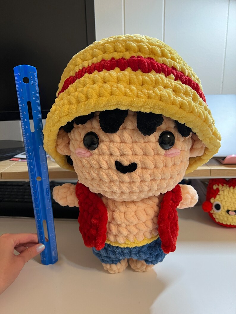 Jumbo One Piece Straw Hat Captain Plushie Monkey Luffy Etsy Canada