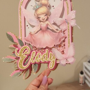 Fairy Cake Topper Girl theme birthday custom cake topper personalizes cake topper fairy birthday first birthday