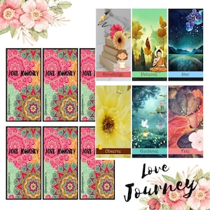 Love Journey oracle deck 77 cards printable digital twin flame journey divine feminine divine masculine spiritual Tarot Divination soulmate