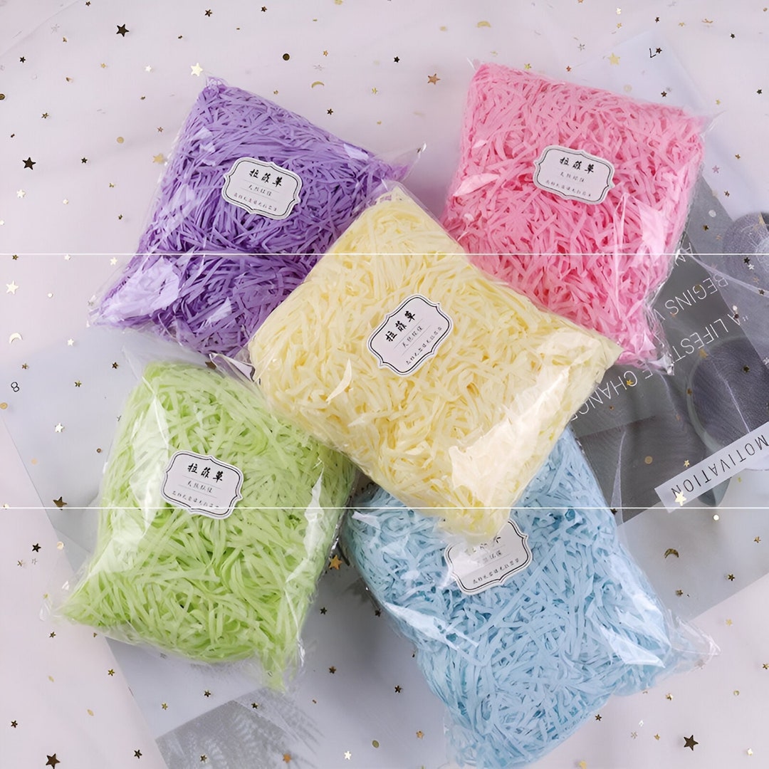 10 Packs, Raffia Gift Box Filler, Colored Shredded Paper for Gift Boxes