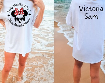 Personalized Backside Name Disney Family Vacation 2024 Matching Shirt, Disneyland Castle Toddler Youth Baby Shirt for Children Mom Dad Tee