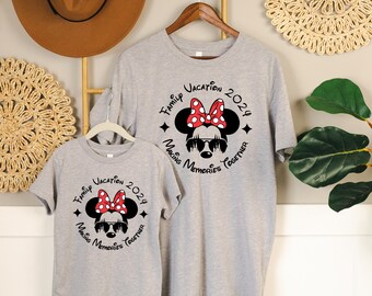 Personalized Backside Name Disney Family Vacation 2024 Matching Shirt, Disneyland Castle Toddler Youth Baby Shirt for Children Mom Dad Tee