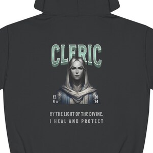 Felpa con cappuccio DND Cleric, abbigliamento nerd geek, regalo perfetto per Dungeon Master e giocatori, design unisex morbido e confortevole